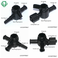 Robinet à trois voies JU Laboratory, femelle vers mâle, valve Luer en plastique, robinet à valve Luer unidirectionnel