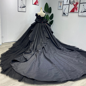 Robe de bal de soirée Jancember Wm012, robe de bal scintillante noire à fleurs, robe de soirée pour femmes - Product Image 6