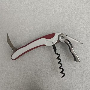 Sacacorchos de dos pasos <span class=keywords><strong>Rialto</strong></span> para camareros, moderno, plano, de acero inoxidable, con mango suave, abridor de botellas de vino tinto - Product Image 4