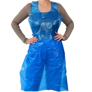 OEM Factory Customized Disposable Seafood Restaurant Adult Single Use Block Headed Color Plastic Bib <b>Apron</b> - Product Image 1