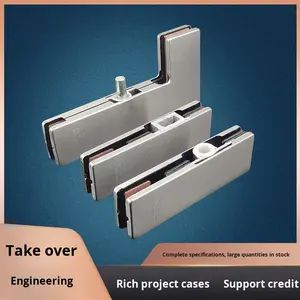 Accessoires de <span class=keywords><strong>clip</strong></span> de porte en <span class=keywords><strong>verre</strong></span> sans cadre de conception moderne <span class=keywords><strong>Clip</strong></span> à un mot fixe supérieur et inférieur en acier inoxydable <span class=keywords><strong>pour</strong></span> porte à ressort de sol en forme de 7 - Product Image 4