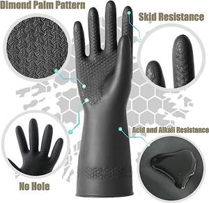 درجة صناعية ثقيلة ، مطلية بالمطاط بالمقاومة الكيميائية ، واقية بأحجام سوداء - Product Image 2