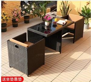Conjunto de Sofás de Ratán Tradicionales para Comedor al Aire Libre y Jardín - Product Image 1
