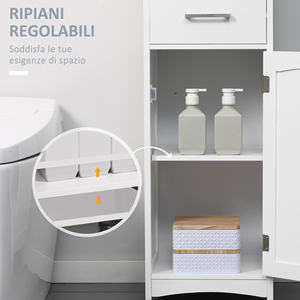 Mueble de baño kleankin con estante de 3 niveles, 1 cajón y 1 armario, 34x30x163cm - Product Image 5