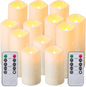 Velas LED Electrónicas de Simulación, Velas de Pilar LED de Plástico sin Humo, con Cera Blanca, para Navidad, Cumpleaños, Bodas - Product Image 1