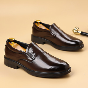 Mocasines de Cuero Negro para Hombre, Punta Puntiaguda, Sin Cordones, Transpirables, para Todas las Temporadas, Zapatos Formales para Boda - Product Image 3