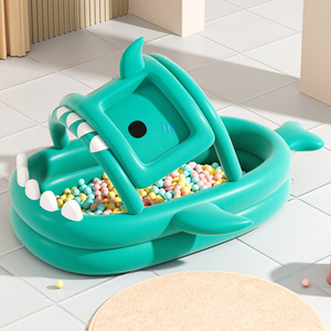 <span class=keywords><strong>Piscine</strong></span> gonflable automatique en PVC Addotron pour enfants, avec abri pare-soleil, modèle requin Cassia - Product Image 4