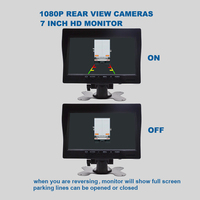 Moniteur de bureau 9-36V, écran de voiture 7 pouces, caméra de recul avec vision nocturne, écran IPS, enregistreur vidéo 1080P, étanche IP68