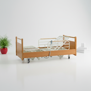 Cama de Hospital con Altura Ajustable, Cabecera y Piecera de Roble Macizo, Superficie de Malla, Frenos y Ruedas Silenciosas - Product Image 6