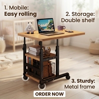 Bureau de travail commercial avec structure métallique fiable et plateau résistant aux rayures, idéal pour le personnel de bureau et la maison
