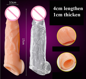 Anello Ritardante Allungante e Ispessente, Preservativi Riutilizzabili, Guaina Peniena Estensibile - Product Image 2