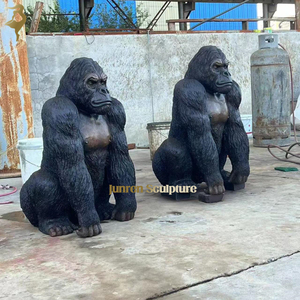 Grandes statues de gorille en métal à vendre Sculpture de gorille en bronze Ornement de jardin King Kong Ape - Product Image 1