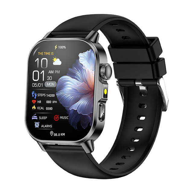 ET571 Smart Watch with Flashlight IP68 WaterproofPressure Body Temperature Health Monitoring Sport Fitness Smartwatch