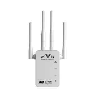 Băng Tần Kép 1200Mbps <span class=keywords><strong>Wifi</strong></span> Repeater với tường lửa dài khoảng cách mạng không dây Booster 4 anten bên ngoài để sử dụng nhà có dây - Product Image 6