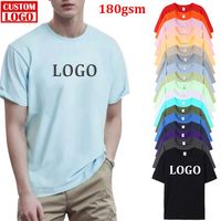 Camisetas Personalizadas de 180 Gsm, 100% Algodón, Camisetas Básicas Lisas para Hombre, Camiseta OEM, Camiseta de Fútbol, Camisetas Polo de Hombre