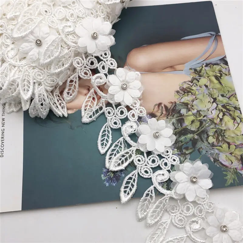 Großhandel heiß verkaufen White Lace Trim Braut Vintage überbackene Hochzeits spitze