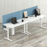 Meubles de bureau commerciaux en open space, bureau électrique réglable en hauteur avec double moteur, table de poste de travail