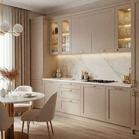 Meuble de cuisine modulaire en MDF Shaker, écologique, ignifuge, avec résine, design moderne et contemporain pour le marché américain, OEM, salle à manger