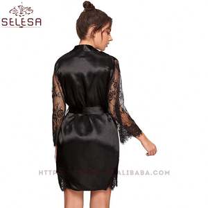 Pijama Para Mulher Quanzan LadiesCustom Logo Insiemi Sexy Abito In Pizzo Notte 5 Cinque Pezzi Degli Indumenti Da Notte Delle Donne del Commercio All'ingrosso del Raso Robe - Product Image 3