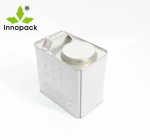 F-Stijl Vierkante Metalen Tin Container Kan Met Schroef Deksels Voor Lijm/Motorolie/Solvent/Verf kan