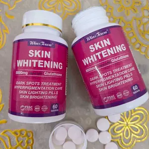Africa skin whitening tablet private label natural beauty glow pills capsule schiarenti anti-età a base di erbe per integratore cutaneo