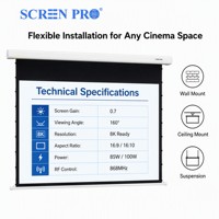 Écran de projection électrique ALR à tension par languettes avec tissu anti-taches 3C, réduction de 99 % des taches pour projecteur laser et home cinéma
