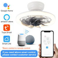 E004 Prix de gros E27 Led Fan Light Modern LED ventilateur de plafond avec lumière et télécommande Dimmable Fan Lamp Tuya Google Alexa