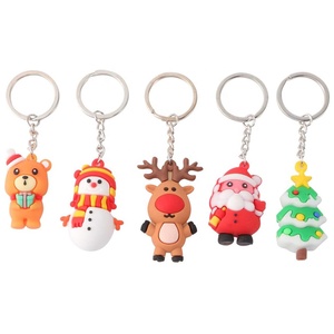 Christmas <strong>Key</strong> Chain Rubber <strong>Santa</strong> Claus Snowman Tree Deer KeyChain Xmas Themed Cartoon <strong>Key</strong> Rings <strong>Key</strong> Holders for Bag Purse - Product Image 1