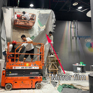 Foxygen PVC Stretch soffitto decorazione della parete Pet <span class=keywords><strong>pellicola</strong></span> <span class=keywords><strong>a</strong></span> <span class=keywords><strong>specchio</strong></span> <span class=keywords><strong>per</strong></span> soggiorno all'aperto Hotel appartamento casa ospedale <span class=keywords><strong>a</strong></span> prova di esplosione - Product Image 2