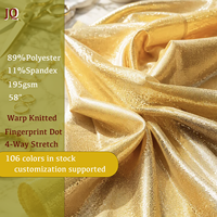 Tissu tricoté warp à pois métallisés effet empreinte digitale, extensible dans les 4 sens, brillant à petits pois pour la danse, la décoration de mariage et les costumes de scène