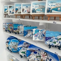 Cadres photo 3D personnalisés en résine, paysage de Mykonos, Grèce, souvenir de voyage, plaque décorative pour la maison, décoration en polyrésine, plaque artisanale