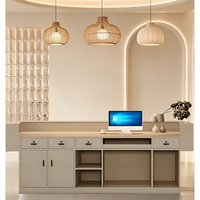 Comptoir de réception moderne et minimaliste laqué brillant – Bureau d'accueil pour entreprise et magasin
