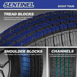 Ensemble de 4 pneus de voiture de tourisme haute performance toutes saisons Sentinel Shield TOUR <span class=keywords><strong>205</strong></span>/55R16 <span class=keywords><strong>91V</strong></span> <span class=keywords><strong>205</strong></span>/<span class=keywords><strong>55</strong></span>/16 comprend une garantie sur les dangers de la route - Product Image 6