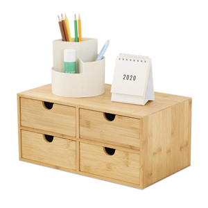 Tiroirs de bureau multifonctionnels à double étage en bambou pour le salon et la cuisine <span class=keywords><strong>Organisateur</strong></span> magnétique de rangement pour cartes de <span class=keywords><strong>bijoux</strong></span> cosmétiques divers - Product Image 3