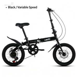 Vélo pliant à vitesse variable de 16 pouces, frein à disque, cadre en acier à haute teneur en carbone, mini-vélo compact pour adultes, adolescents et étudiants - Product Image 4
