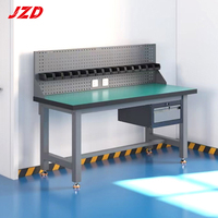 Tables d'atelier en acier de fabrication métallique personnalisée JZD, établi de garage avec établi antistatique pour atelier