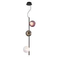 Luminaires nordiques modernes et simples Escalier en colimaçon duplex, lustre long boule de verre