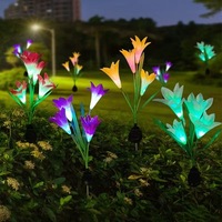Lampe solaire LED Lily, étanche IP55, CRI70, commande par bouton, décoration lumineuse pour jardin extérieur, fleur artificielle, éclairage de fête