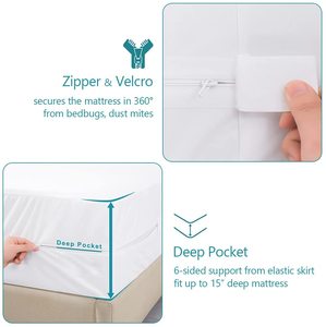 Tấm Bảo Vệ Nệm Tấm Bảo Vệ Chống Nước Có Khóa Kéo Tấm Ga Trải Giường Nệm Khách Sạn Ga Trải Giường Chống Bọ - Product Image 6