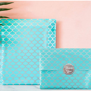 Tùy Chỉnh Bầu Trời Màu Xanh Những Đám Mây Mô Giấy Màu Xanh Nàng Tiên Cá Quà Tặng Bao Bì Giấy Gói Không Tráng Bột Giấy Chất Liệu Với Lớp Phủ - Product Image 6