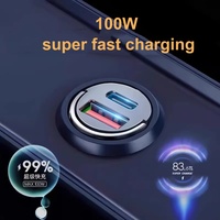Unsichtbares Autoladegerät, Superschnelles Autoladegerät für Smartphone Tablet Laptop Auto 2-in-1 Mobiltelefon-Ladegerät