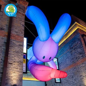 Sculpture publicitaire gonflable lumineuse de ballon de modèle d'air de dessin animé de lapin en forme personnalisée pour les campagnes d'aération - Product Image 2