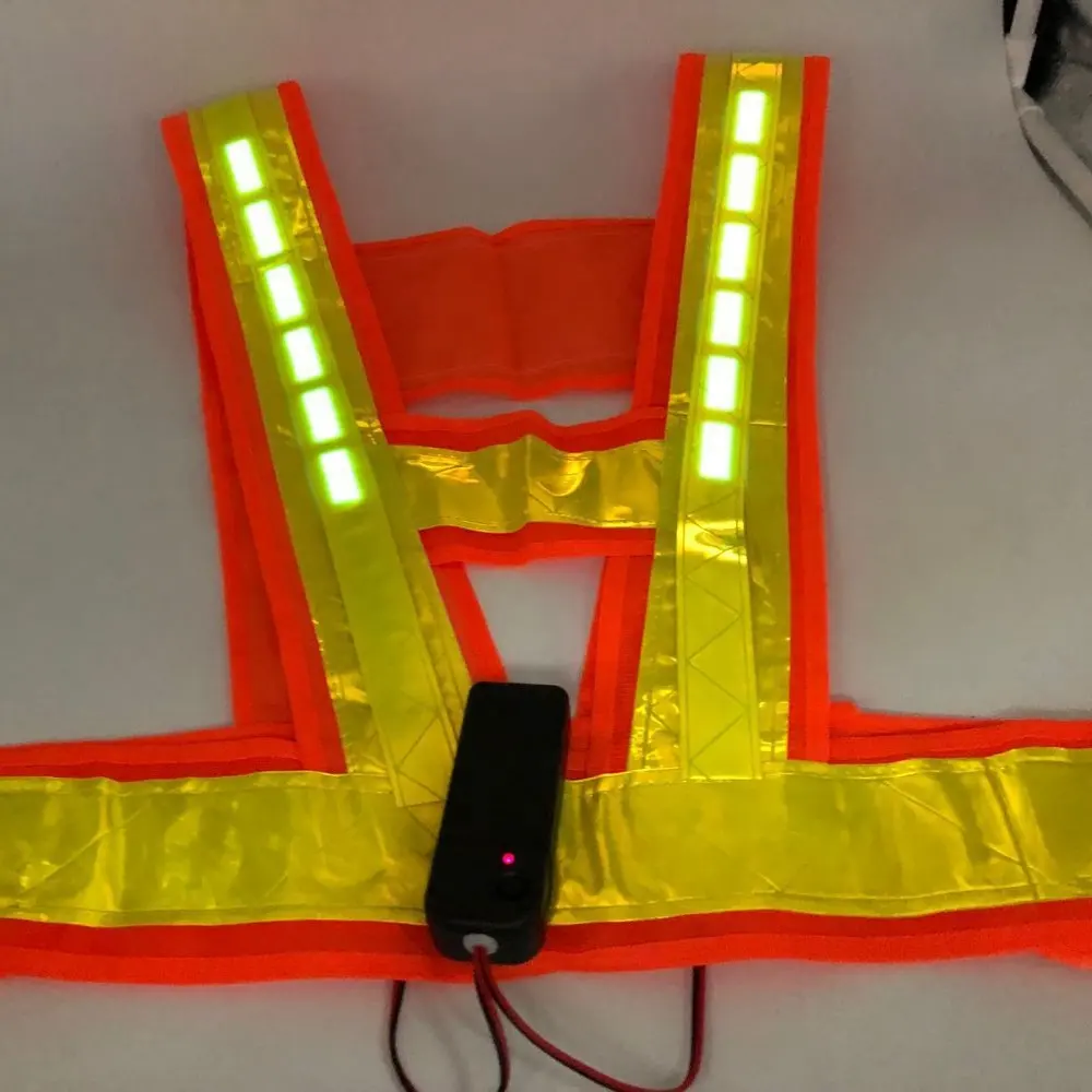Cinta de iluminación reflectante EL (electroluminiscente) para chaleco de seguridad de policía de tráfico