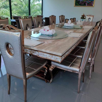 Chaise de salle à manger de luxe en acier inoxydable avec dossier haut, cadre ovale ajouré, en cuir PU, pour la maison, l'hôtel, l'extérieur, les banquets et les mariages