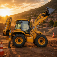 Everstar Harga Terjangkau 4WD Wheel Loader Backhoe Loader Mesin Diesel Hidrolik untuk Konstruksi Perkotaan, Pertanian, Penggalian, dan Pekerjaan Pemuatan