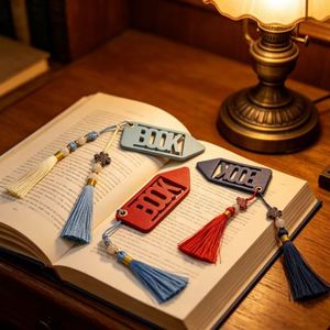 PU Leather Chinese Style Embossed <b>Bookmark</b> with Tassels-Portable Promotional Gift for Book Lovers - Product Image 4