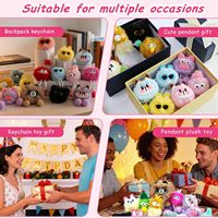 Porte-clés pendentif en peluche mignon en poils de lapin Rex, durable et écologique, pour sacs, pour les 5-7 ans