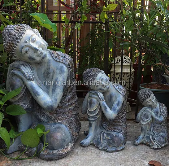 Outdoor Garden Park Decoration Statues Home Courtyard Decoration Stone Figure Models Creative Resin Sitting Buddha Ornament