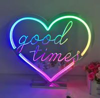 Miroir LED Néon - Décoration Lumineuse en Forme de Cœur Personnalisable, Lumière d'Ambiance Acrylique Dimmable pour Chambre à Coucher