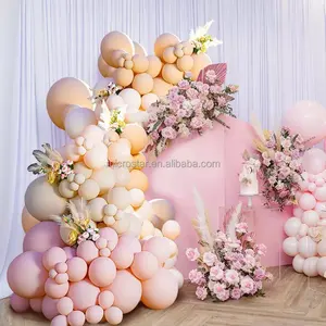 Wholesale Dusty Rose Pink Balloon Arch Kit Nude Blush Gold Double Stuffed Latex Balloon Garland For Baby Shower Party Balloons
